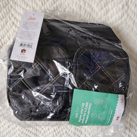 LUG Rider Crossbody Bag - Black with Rainbow Stitch - Picture 8 of 10